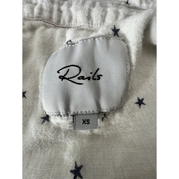 Rails Shirt Top Women's XS Long Sleeve Button Front Career Star Linen Blend - Picture 10 of 10
